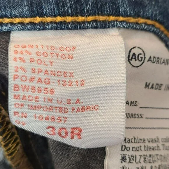 AG Adriano Goldschmeid Women's Stilt Cigarette Leg Jeans Blue Size 30 - Picture 10 of 11